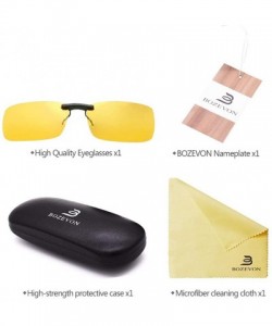 Oversized UV400 Clip on Polarised Sunglasses Fit over Prescription Eyeglasses - Yellow - C518RD5AGCO $7.73