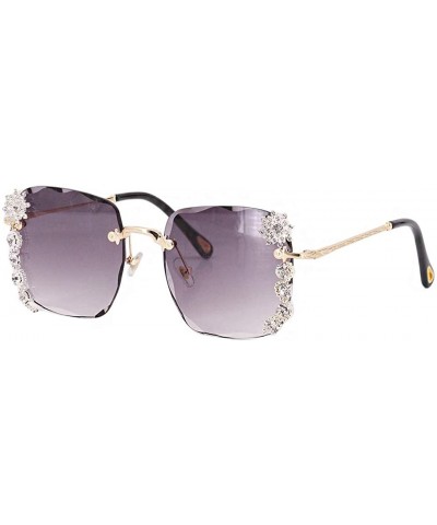 Round Fashion Round Metal Frame Sparkling Crystal Sunglasses UV Protection Eyewear Oversized - Rhinestone Gray - CX1906X0LZL ...