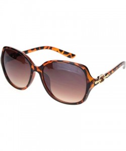 Butterfly Womens 90s Jewel Chain Buckle Rectangle Butterfly Sunglasses - Tortoise Gradient Brown - CR18NWTWL3X $13.01