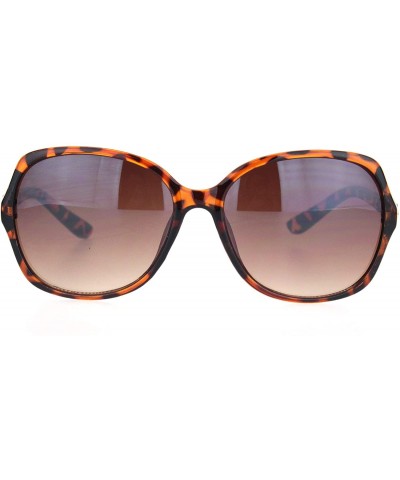 Butterfly Womens 90s Jewel Chain Buckle Rectangle Butterfly Sunglasses - Tortoise Gradient Brown - CR18NWTWL3X $13.01