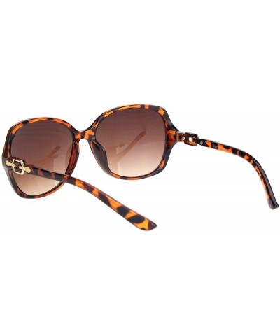 Butterfly Womens 90s Jewel Chain Buckle Rectangle Butterfly Sunglasses - Tortoise Gradient Brown - CR18NWTWL3X $13.01