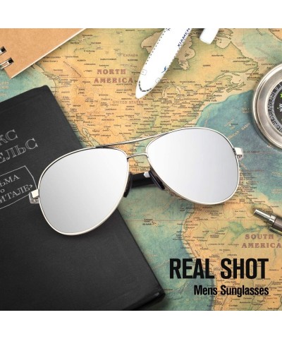 Rimless Classic Military Style Pilot Polarized Sunglasses Spring Hinges Al-Mg for mens womens MOS1 - C717YINOZ8Z $13.87