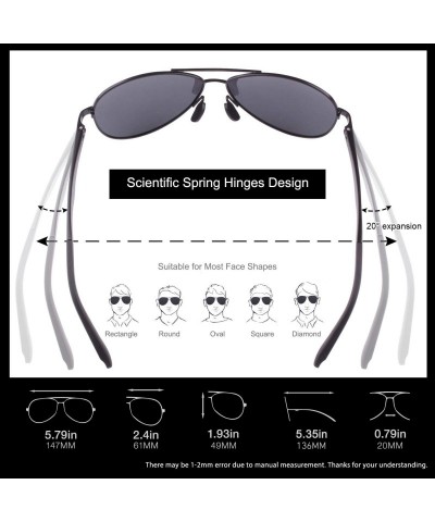 Rimless Classic Military Style Pilot Polarized Sunglasses Spring Hinges Al-Mg for mens womens MOS1 - C717YINOZ8Z $13.87