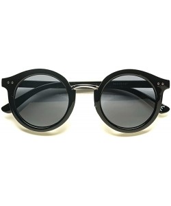 Round Retro Fashion Round Sunglasses P4125 - Black - C817AZ8MM5C $13.37