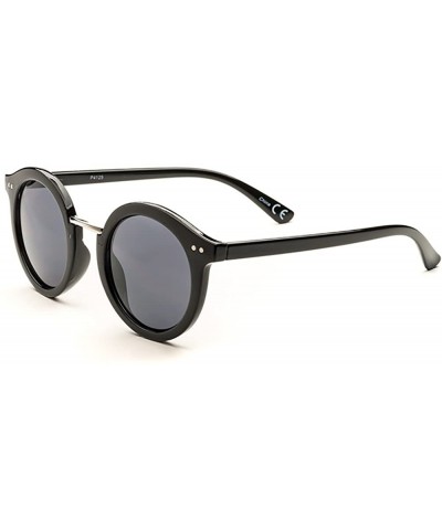 Round Retro Fashion Round Sunglasses P4125 - Black - C817AZ8MM5C $13.37