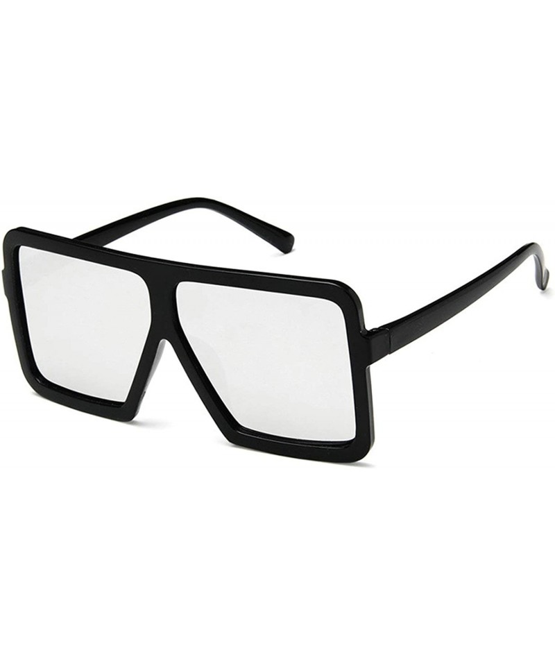 Oval Vintage style Big Frame Trapezoidal Sunglasses for Unisex Plastic Resin UV 400 Protection Sunglasses - CS18SZUI44E $18.88