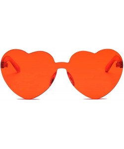 Sport Heart Shape Rimless Sunglasses Transparent Candy Color Eyewear Resin Lens Sunglasses - A - C71908NR68S $10.05