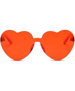 Sport Heart Shape Rimless Sunglasses Transparent Candy Color Eyewear Resin Lens Sunglasses - A - C71908NR68S $10.05