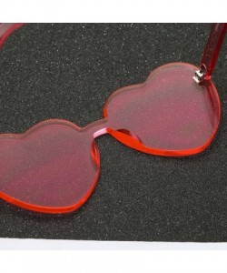 Sport Heart Shape Rimless Sunglasses Transparent Candy Color Eyewear Resin Lens Sunglasses - A - C71908NR68S $10.05