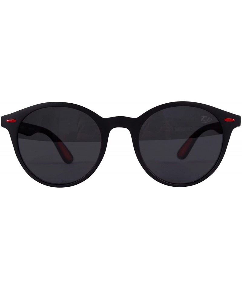 Oval p505 Trendy Oval Polarized - for Womens-Mens 100% UV PROTECTION - Black-black - C2192TEX2QS $24.43