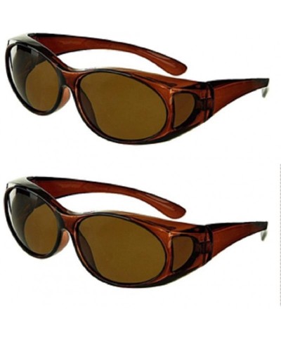 Sport Unisex Polarized Fit Over Sunglasses Wear Over Cover Over Glasses - 2 Brown - CZ12IDLJIHP $20.76