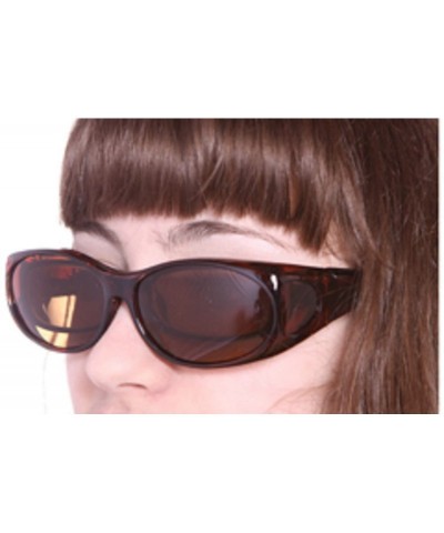 Sport Unisex Polarized Fit Over Sunglasses Wear Over Cover Over Glasses - 2 Brown - CZ12IDLJIHP $20.76