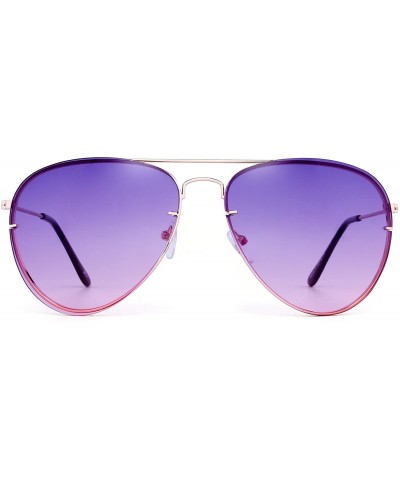 Aviator Classic Aviator Sunglasses Gradient Tinted Oceanic Lens Metal Shades Men Women - Gold / Purple - CR18EX6ZAO0 $16.05