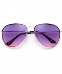 Aviator Classic Aviator Sunglasses Gradient Tinted Oceanic Lens Metal Shades Men Women - Gold / Purple - CR18EX6ZAO0 $16.05
