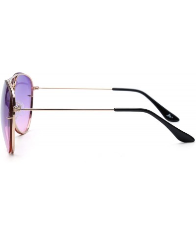 Aviator Classic Aviator Sunglasses Gradient Tinted Oceanic Lens Metal Shades Men Women - Gold / Purple - CR18EX6ZAO0 $16.05