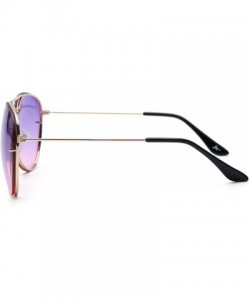 Aviator Classic Aviator Sunglasses Gradient Tinted Oceanic Lens Metal Shades Men Women - Gold / Purple - CR18EX6ZAO0 $16.05