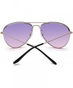 Aviator Classic Aviator Sunglasses Gradient Tinted Oceanic Lens Metal Shades Men Women - Gold / Purple - CR18EX6ZAO0 $16.05
