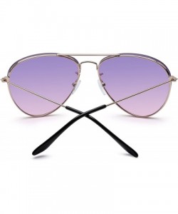 Aviator Classic Aviator Sunglasses Gradient Tinted Oceanic Lens Metal Shades Men Women - Gold / Purple - CR18EX6ZAO0 $16.05