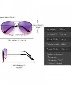 Aviator Classic Aviator Sunglasses Gradient Tinted Oceanic Lens Metal Shades Men Women - Gold / Purple - CR18EX6ZAO0 $16.05