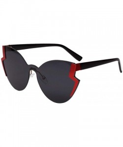 Semi-rimless Exaggerated Irregular Colorful Retro Sunglasses Protection Eyewear UV Resistance - Black - CE196EA6679 $14.57