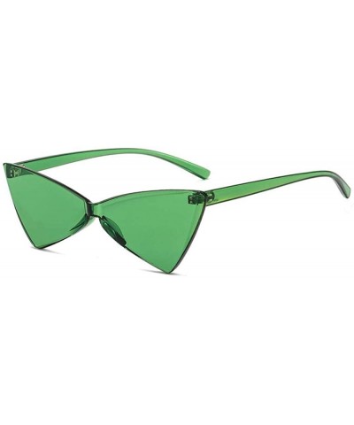 Rimless Rimless Cat Eye Sunglasses Women Fashion Small Triangle Sun Green As Picture - Green - C618YZU5NOG $8.63