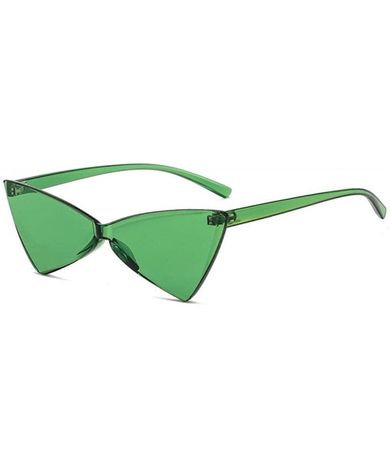 Rimless Rimless Cat Eye Sunglasses Women Fashion Small Triangle Sun Green As Picture - Green - C618YZU5NOG $8.63