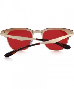 Wayfarer Men/Women Classic Retro Rivet Sunglasses 100% UV Protection S8208 - Red - CU18C3OHZ0Y $14.86