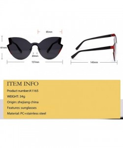 Semi-rimless Exaggerated Irregular Colorful Retro Sunglasses Protection Eyewear UV Resistance - Black - CE196EA6679 $14.57