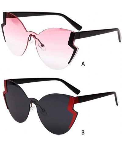 Semi-rimless Exaggerated Irregular Colorful Retro Sunglasses Protection Eyewear UV Resistance - Black - CE196EA6679 $14.57