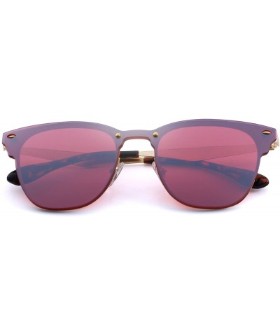 Wayfarer Men/Women Classic Retro Rivet Sunglasses 100% UV Protection S8208 - Red - CU18C3OHZ0Y $14.86