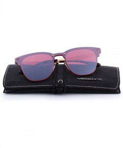 Wayfarer Men/Women Classic Retro Rivet Sunglasses 100% UV Protection S8208 - Red - CU18C3OHZ0Y $14.86