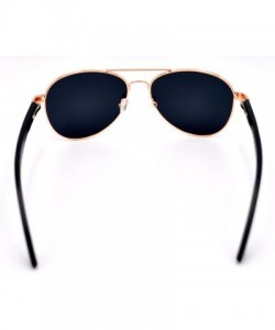 Aviator Wood Aviators Sunglasses Polarized Lens Handmade with Bamboo Case - Black Bamboo - CN18EDHWLWC $25.33