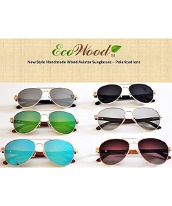 Aviator Wood Aviators Sunglasses Polarized Lens Handmade with Bamboo Case - Black Bamboo - CN18EDHWLWC $25.33