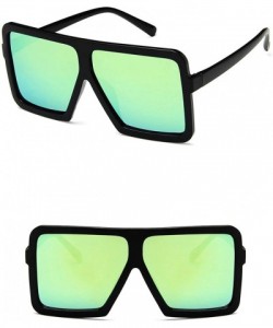Sport Vintage style Big Frame Trapezoidal Sunglasses for Unisex Plastic Resin UV 400 Protection Sunglasses - Black Gold - CC1...
