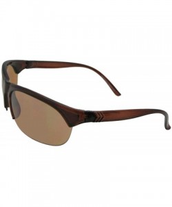 Rectangular Half Rim Non Polarized Driving Sunglasses SR9 - Brown Frame-non Polarized Amber Lenses - CQ180L5RU7H $10.08