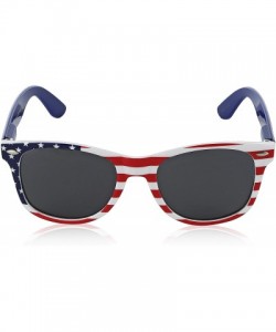 Aviator Usa Sunglasses American Flag Glasses July 4 Accessories UV400 Protected - 1 America Polarized Lens - Blue Arm - CY18E...