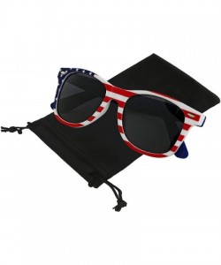 Aviator Usa Sunglasses American Flag Glasses July 4 Accessories UV400 Protected - 1 America Polarized Lens - Blue Arm - CY18E...