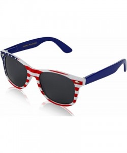 Aviator Usa Sunglasses American Flag Glasses July 4 Accessories UV400 Protected - 1 America Polarized Lens - Blue Arm - CY18E...