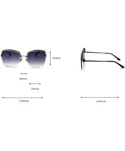 Square sunglasses Rhinestone Sunglasses oversized gradient - Gray&pink - CV18QCTOL8T $15.70
