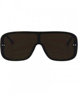 Shield Mens Robotic Flat Top Minimal Shield Mob Sunglasses - Tortoise Brown - C818SGCYWM8 $10.70