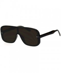 Shield Mens Robotic Flat Top Minimal Shield Mob Sunglasses - Tortoise Brown - C818SGCYWM8 $10.70