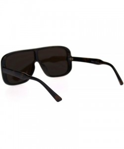 Shield Mens Robotic Flat Top Minimal Shield Mob Sunglasses - Tortoise Brown - C818SGCYWM8 $10.70