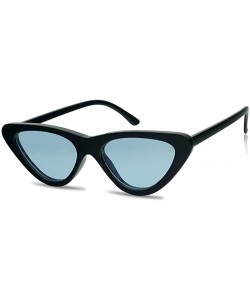 Cat Eye Super Retro Vintage Exaggerated Slim Netural Color Frame Cat Eye Sunglasses - Black Frame - CP18EQWE9QA $11.76
