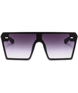 Oversized Oversized Square Sunglasses for Women Rivet Frame Eyewear - C1 Black Gray - CX1987ZS6IX $11.50