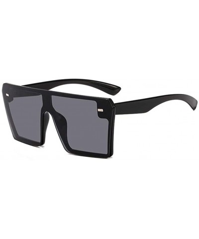 Oversized Oversized Square Sunglasses for Women Rivet Frame Eyewear - C1 Black Gray - CX1987ZS6IX $11.50