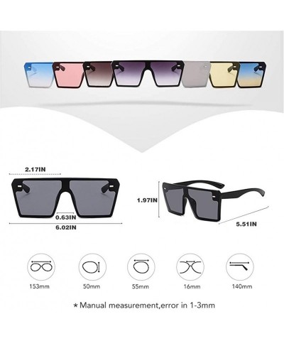 Oversized Oversized Square Sunglasses for Women Rivet Frame Eyewear - C1 Black Gray - CX1987ZS6IX $11.50