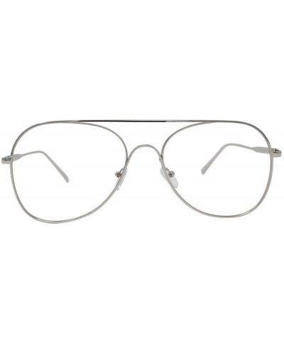 Aviator Retro Aviator Sunglasses With Case - Silver - CT18577DGTC $15.72