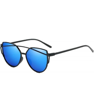 Goggle Fashion UV 400 Protection Glasses Travel Goggles Outdoor PC Frame Sunglasses - Black Blue - CJ18QC2GI0D $19.35
