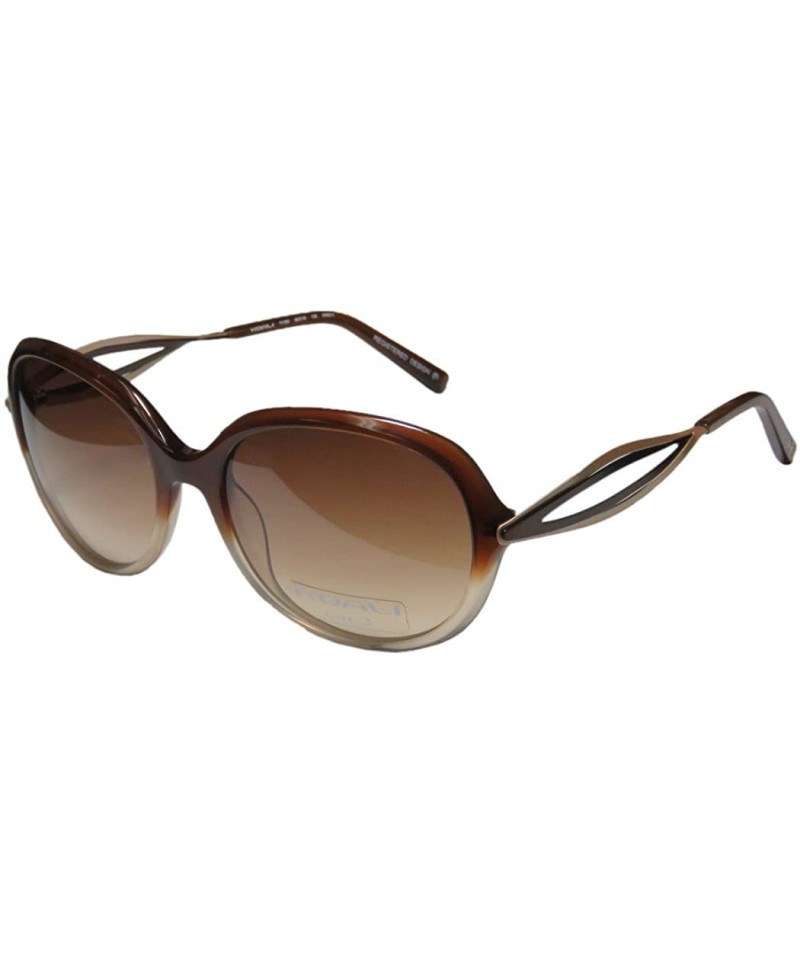 Rectangular 7176k Womens/Ladies Designer Full-rim Gradient Lenses Sunglasses/Shades - Brown / Sand - C811BOKEAD9 $27.82