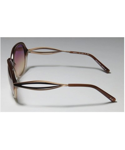 Rectangular 7176k Womens/Ladies Designer Full-rim Gradient Lenses Sunglasses/Shades - Brown / Sand - C811BOKEAD9 $27.82